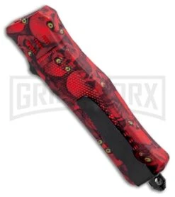 Atomic Defender Mini OTF Automatic Knife Red Skull - Two Tone Dagger Plain -Deals Blade Master Store Atomic Defender Mini OTF Automatic Knife Red Skull Two Tone Dagger Plain GX 36505 LS Side large