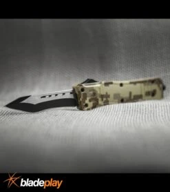 Atomic Defender Large OTF Automatic Knife Tan Digi Camo - Two Tone Recurve Tanto -Deals Blade Master Store Atomic Defender Recurve Tanto Tan Camo OTF TT 6PA20 55CA BP 19789 jr lifestyle large