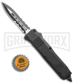 Atomic Mini Shield Dagger Black OTF Automatic Knife - Serr -Deals Blade Master Store Atomic Mini Shield Dagger Black OTF Auto Serr GX 19604 jr bottlecap large
