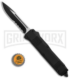 Atomic Shield Large Drop Point Black OTF Automatic Knife - Two Tone Serrated -Deals Blade Master Store Atomic Shield Large DP Black OTF TT Serr GX 34162 jr bottlecap large