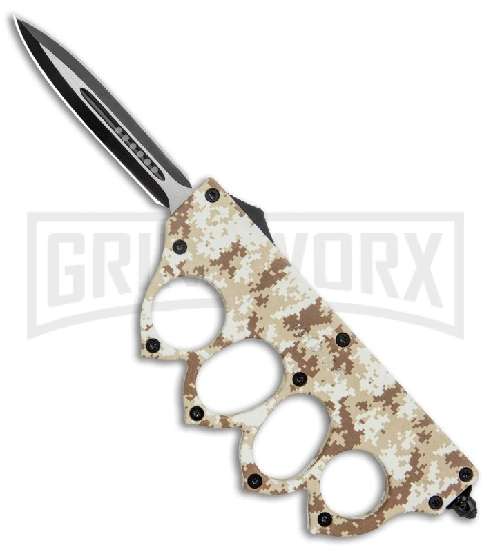 Atomic Tan Digital Camo OTF Automatic Knuckle Knife - Dagger Two-Tone 1 Atomic Tan Digital Camo OTF Automatic Knuckle Knife - Dagger Two-Tone