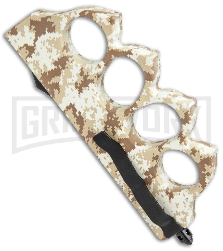 Atomic Tan Digital Camo OTF Automatic Knuckle Knife - Dagger Two-Tone 3 Atomic Tan Digital Camo OTF Automatic Knuckle Knife - Dagger Two-Tone - Image 3