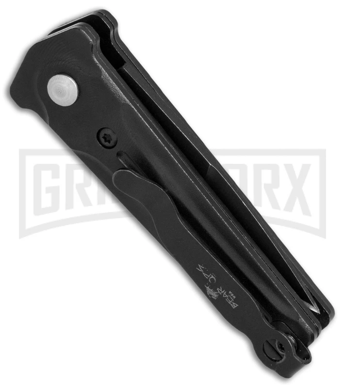 Bear Ops Black Bold Action III Mini Automatic Knife - Black Plain 2 Bear Ops Black Bold Action III Mini Automatic Knife - Black Plain - Image 2