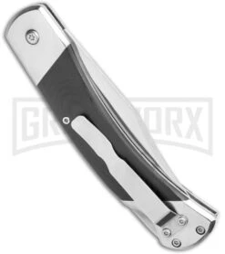 Bear And Son Black G-10 Automatic Lockback Knife - Satin Plain GA97 -Deals Blade Master Store Bear and Son Auto LB Black G 10 Satin GA97 BHQ 120902 jr side large