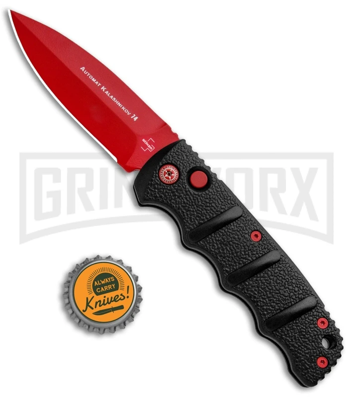 Boker Kalashnikov Black Widow Automatic Knife - D2 Dagger Red Plain 5 Boker Kalashnikov Black Widow Automatic Knife - D2 Dagger Red Plain - Image 5