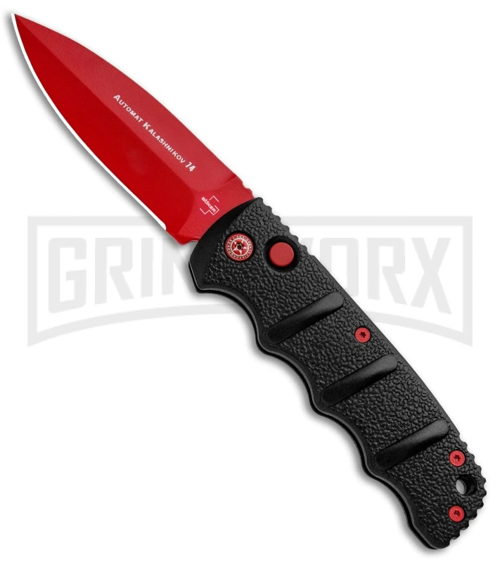 Boker Kalashnikov Black Widow Automatic Knife - D2 Dagger Red Plain 1 Boker Kalashnikov Black Widow Automatic Knife - D2 Dagger Red Plain