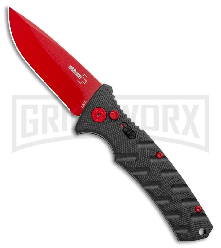 Boker Plus Black Widow Strike Automatic Knife - Drop Point Red 1 Boker Plus Black Widow Strike Automatic Knife - Drop Point Red
