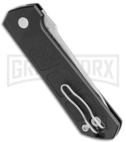 Boker Kihon Black Automatic Knife - Stonewash Plain -Deals Blade Master Store Boker Burnley Kihon DP Auto SW BHQ 101389 jr side large