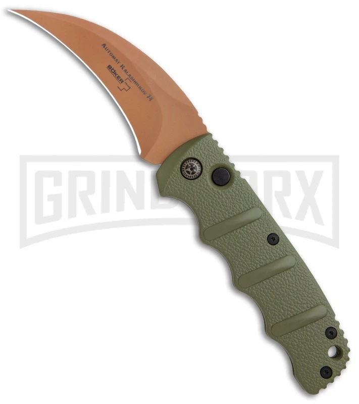 Boker Kalashnikov Desert Warrior Hawkbill Automatic Knife - Copper Plain 1 Boker Kalashnikov Desert Warrior Hawkbill Automatic Knife - Copper Plain