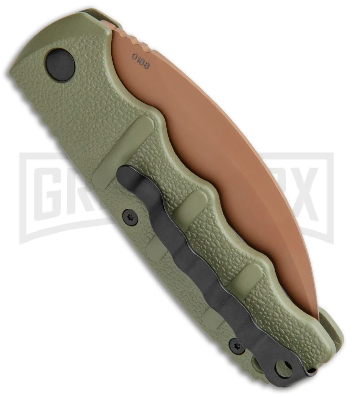 Boker Kalashnikov Desert Warrior Hawkbill Automatic Knife - Copper Plain 3 Boker Kalashnikov Desert Warrior Hawkbill Automatic Knife - Copper Plain - Image 3