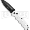 Boker Imperial Kalashnikov White Automatic Knife - D2 Dagger Black Plain