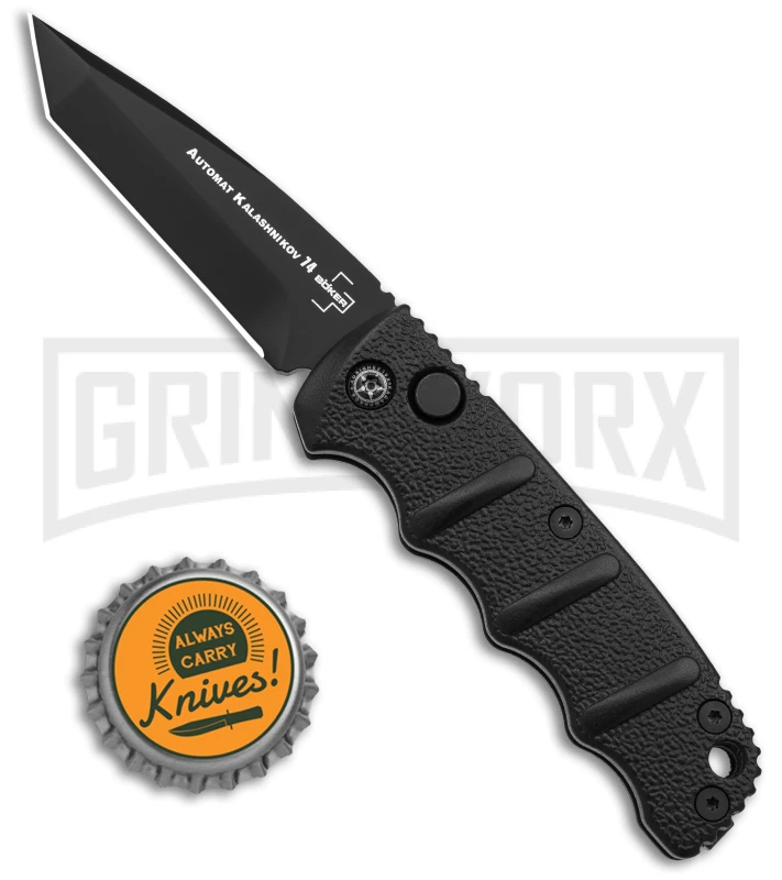 Boker Mini Kalashnikov Black Automatic Knife - Tanto Black Plain 4 Boker Mini Kalashnikov Black Automatic Knife - Tanto Black Plain - Image 4