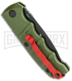 Boker Mini Kalashnikov Warhawk Automatic Knife Green - D2 Black Plain -Deals Blade Master Store Boker Mini Warhawk Kalashnikov Auto Dagger Green Black BHQ 113923 jr side large
