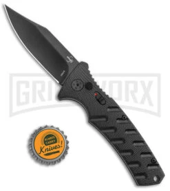 Boker Plus Strike Black Automatic Knife - Black Plain -Deals Blade Master Store Boker Plus Strike Bowie Auto Black Black BHQ 125300 jr bottlecap large