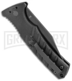 Boker Plus Strike Black Automatic Knife - Black Plain -Deals Blade Master Store Boker Plus Strike Bowie Auto Black Black BHQ 125300 jr side large