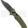 Boker Plus Strike OD Green Automatic Knife - Bowie Black Stonewash Plain