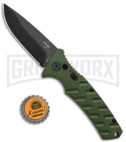 Boker Plus Strike OD Green Automatic Knife - Drop Point Black Plain -Deals Blade Master Store Boker Plus Strike DP Auto OD Green Black BHQ 97033 jr bottlecap large