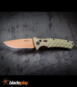Boker Plus Strike Desert Warrior OD Green Automatic Knife - D2 Drop Point Copper -Deals Blade Master Store Boker Plus Strike Desert Warrior OD Green Automatic Knife Drop Point Chopper BP20049 kp large