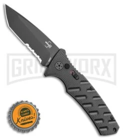 Boker Plus Strike Automatic Knife - Tanto Black Serrated -Deals Blade Master Store Boker Plus Strike Tanto Automatic Knife 3.25 Black Serr 01BO401N LS Bottlecap large