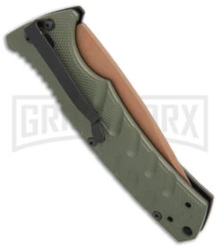 Boker Plus Strike Desert Warrior OD Green Automatic Knife - Tanto Copper Plain -Deals Blade Master Store Boker Plus Strike Tanto Desert Warrior OD Green copper BHQ 68520 er side jr large