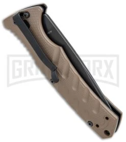 Boker Plus Strike Coyote Brown Automatic Knife - D2 Drop Point Black SW -Deals Blade Master Store Boker Plus Strike drop point coyote brown black sw BHQ 67882 er side jr large