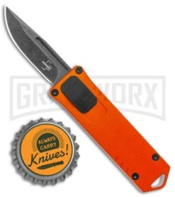 Boker Plus USB OTF Black Automatic Knife Aluminum - Orange SW Plain -Deals Blade Master Store Boker Plus USB OTF Auto Orange Aluminum Black SW BHQ 125997 jr bottlecap large