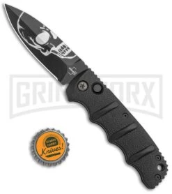 Boker Kalashnikov Skull Black Automatic Knife - Dagger Black Plain -Deals Blade Master Store Boker Skull Kalashnikov Dagger Auto Black D2 BHQ 48870 jr bottlecap large