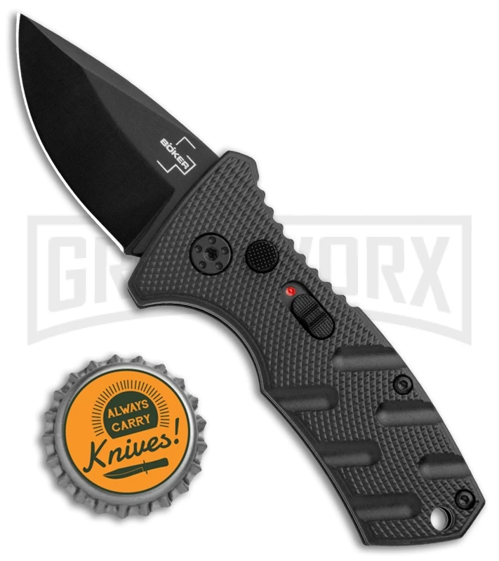 Boker Stubby Strike Black Automatic Knife CA Legal - Black 4 Boker Stubby Strike Black Automatic Knife CA Legal - Black - Image 4