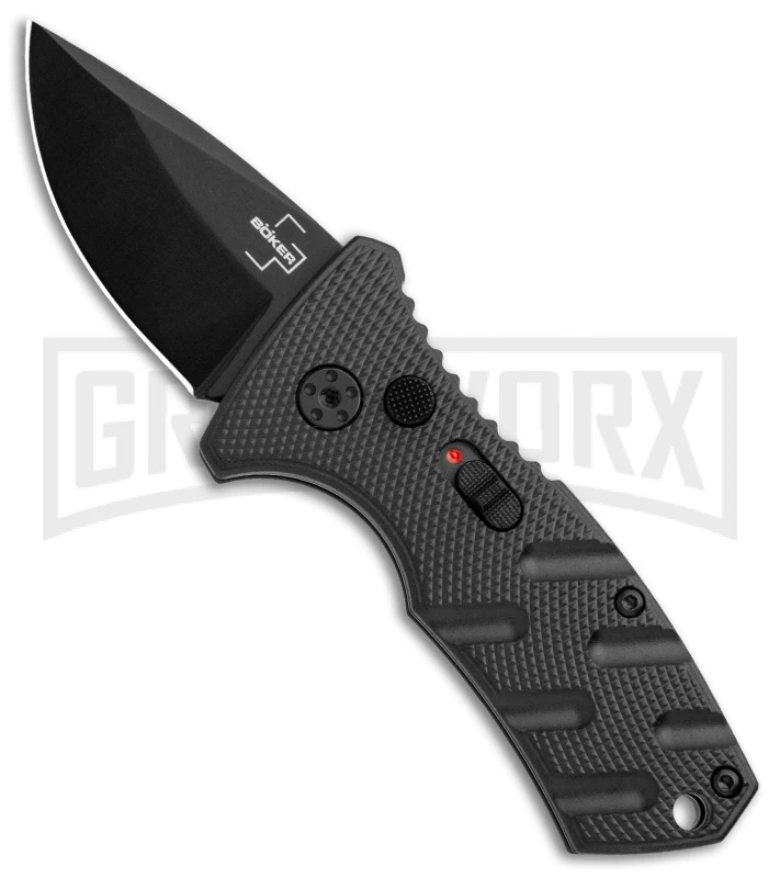Boker Stubby Strike Black Automatic Knife CA Legal - Black 1 Boker Stubby Strike Black Automatic Knife CA Legal - Black