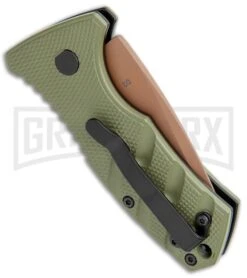 Boker Stubby Strike Automatic Knife - Desert Warrior -Deals Blade Master Store Boker Stubby Strike CA Legal Auto OD Green Copper 01BO443NSOI BHQ 99649 jr side large