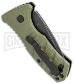 Boker Stubby Strike OD Green Automatic Knife - Black Stonewash -Deals Blade Master Store Boker Stubby Strike CA Legal Auto OD Green Smokewash 01BO442NSOI BHQ 99648 jr side large