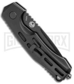 Boker Thunder Storm Automatic Knife Black - Black Plain -Deals Blade Master Store Boker Thunder Storm Auto Black Black BHQ 110587 jr side 2 large