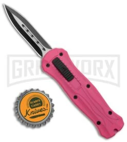 Coffin Blaster 2.0 Textured Pink/Black DA/OTF Automatic Knife - Black Plain -Deals Blade Master Store Coffin Blaster 2.0 Textured Pink Black DA OTF Auto TT Dagger GX 37852 jr bottlecap large