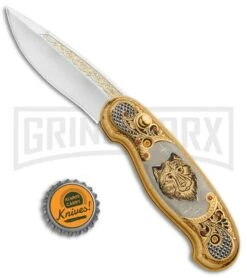 Custom Russian Gold Wolf Automatic Knife - Polish Plain -Deals Blade Master Store Custom Russian Gold Wolf Auto Polish RV HC2M WOLF GX 31047 jr bottlecap large