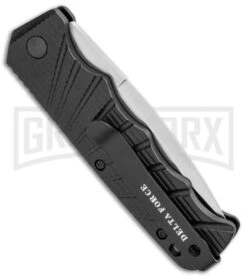 Delta Force Automatic Knife Black Aluminum - Satin Plain -Deals Blade Master Store Delta Force Auto Black Molded Plastic Satin Plain GX 33541 jr side large