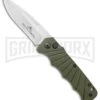 Delta Force Automatic Knife Green Aluminum - Satin Partially Serrated
