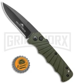 Delta Force Automatic Knife OD Green Aluminum Drop Point - Black Plain -Deals Blade Master Store Delta Force Auto Knife Green Aluminum Black GX 38060 jr bottlecap large