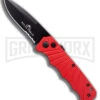 Delta Force Red Aluminum Automatic Knife- Black Serr