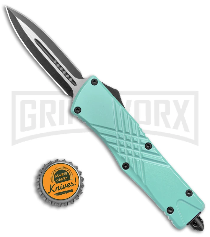 Demolisher OTF Automatic Knife Clip Point Mint - Two Tone Plain 4 Demolisher OTF Automatic Knife Clip Point Mint - Two Tone Plain - Image 4