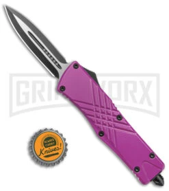 Demolisher OTF Automatic Knife Clip Point Purple - Two Tone Plain -Deals Blade Master Store Demolisher OTF Auto Dagger Purple TT GX 40642 jr bottlecap large