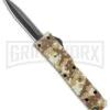Firecracker Mini Tan Digi Camo D/A OTF Automatic Knife - Black Dagger