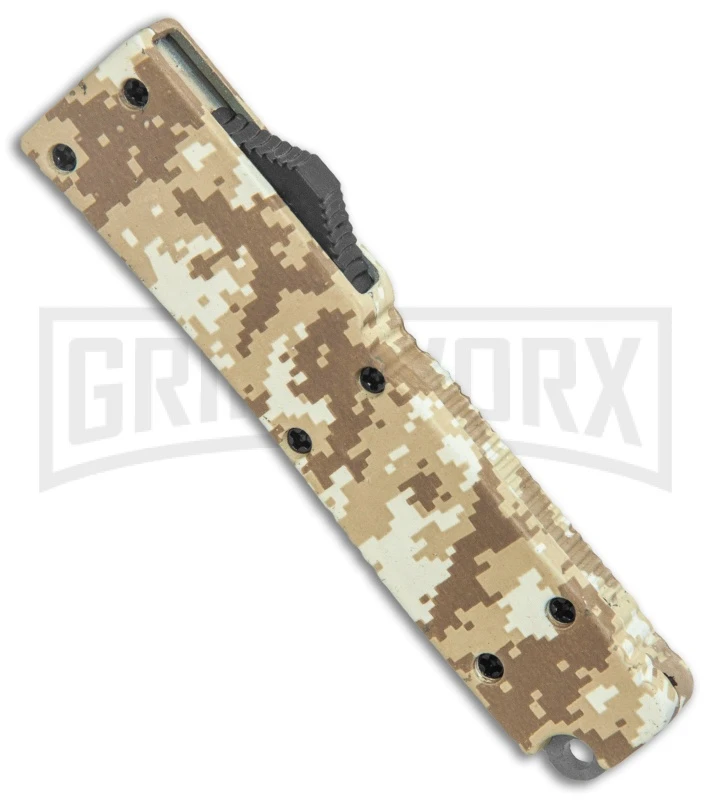Firecracker Mini Tan Digi Camo D/A OTF Automatic Knife - Black Dagger 2 Firecracker Mini Tan Digi Camo D/A OTF Automatic Knife - Black Dagger - Image 2