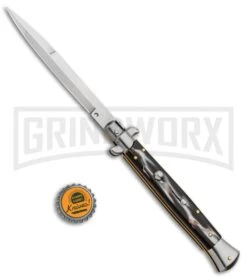 Frank B. 11" Italian Stiletto Sim Dark Horn Automatic Knife - Bayonet -Deals Blade Master Store Frank B 11in Sim Dark Horn Auto Stiletto Bayo GX 7110 jr bottlecap large