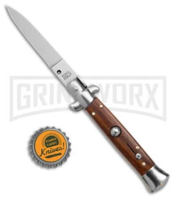 Frank B. 7.5" Italian Stiletto Cocobolo Wood Automatic Knife - Satin Flat -Deals Blade Master Store Frank B 7.5in Italian Stiletto Cocobolo Wood Automatic Satin Flat GX 41277 jr bottlecap large