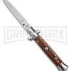 Frank B. 7.5" Italian Stiletto Cocobolo Wood Automatic Knife - Satin Flat