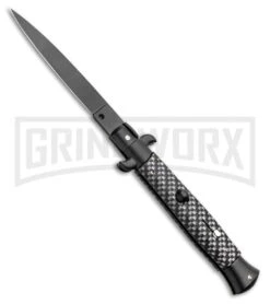 Frank B 9" Sim Carbon Fiber Handle Black Blade - Flat Plain