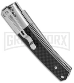 Ganzo Knives G7361-BK G-10 Automatic Knife - Satin Plain -Deals Blade Master Store Ganzo Knives Black G 10 Auto Flat Grind Satin G7361 BK BP 25414 jr side large