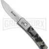 Ganzo Knives G7362-CA Tan Camo G-10 Automatic Knife - Stonewash Plain