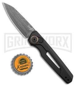 Kershaw Launch 11 Black Aluminum Automatic Knife - Damascus Plain -Deals Blade Master Store Kershaw Auto Launch 11 Black Aluminum Damascus BHQ 175624 jr bottlecap large