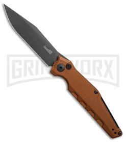 Kershaw Launch 7 Galyean Earth Brown Automatic Knife - Black Plain